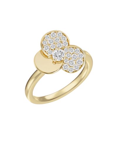 Кольцо с бриллиантом Macy's 1/3 ct. t.w. в золоте 14k поверх стерлингового серебра