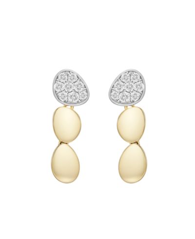 Серьги с бриллиантами Macy's (1/4 ct. t.w.) из стерлингового серебра и 14k золота поверх стерлингового серебра