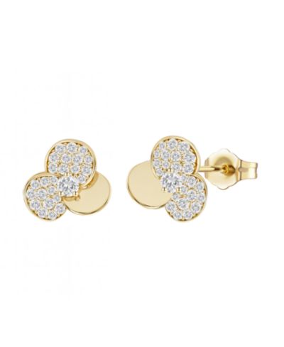 Серьги с бриллиантами Macy's (1/3 ct. t.w.) в золоте 14k поверх стерлингового серебра