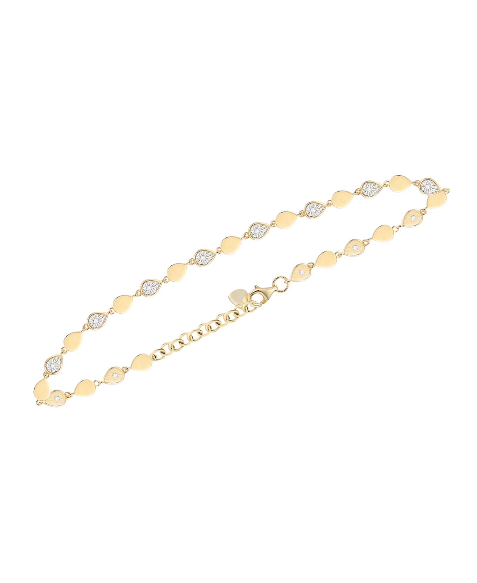Diamond Bracelet (1/10 ct. t.w.) in 14k Gold Over Sterling Silver