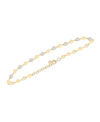 Diamond Bracelet (1/10 ct. t.w.) in 14k Gold Over Sterling Silver