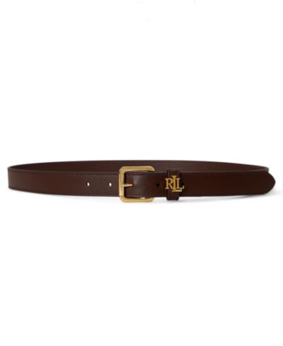 Кожаный узкий ремень Lauren Ralph Lauren с логотипом