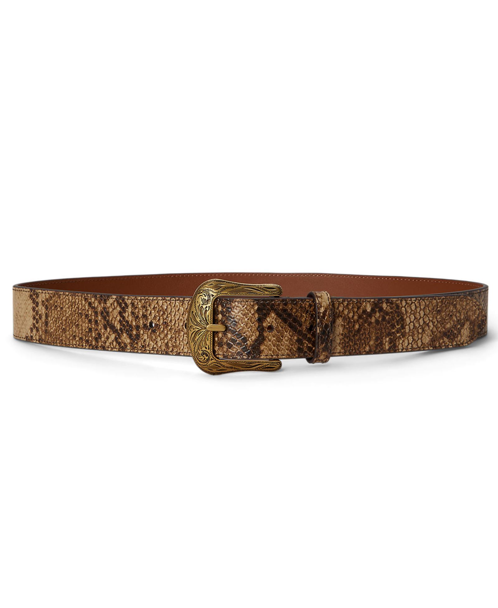 Lauren Ralph Lauren Python Embossed Leather Belt