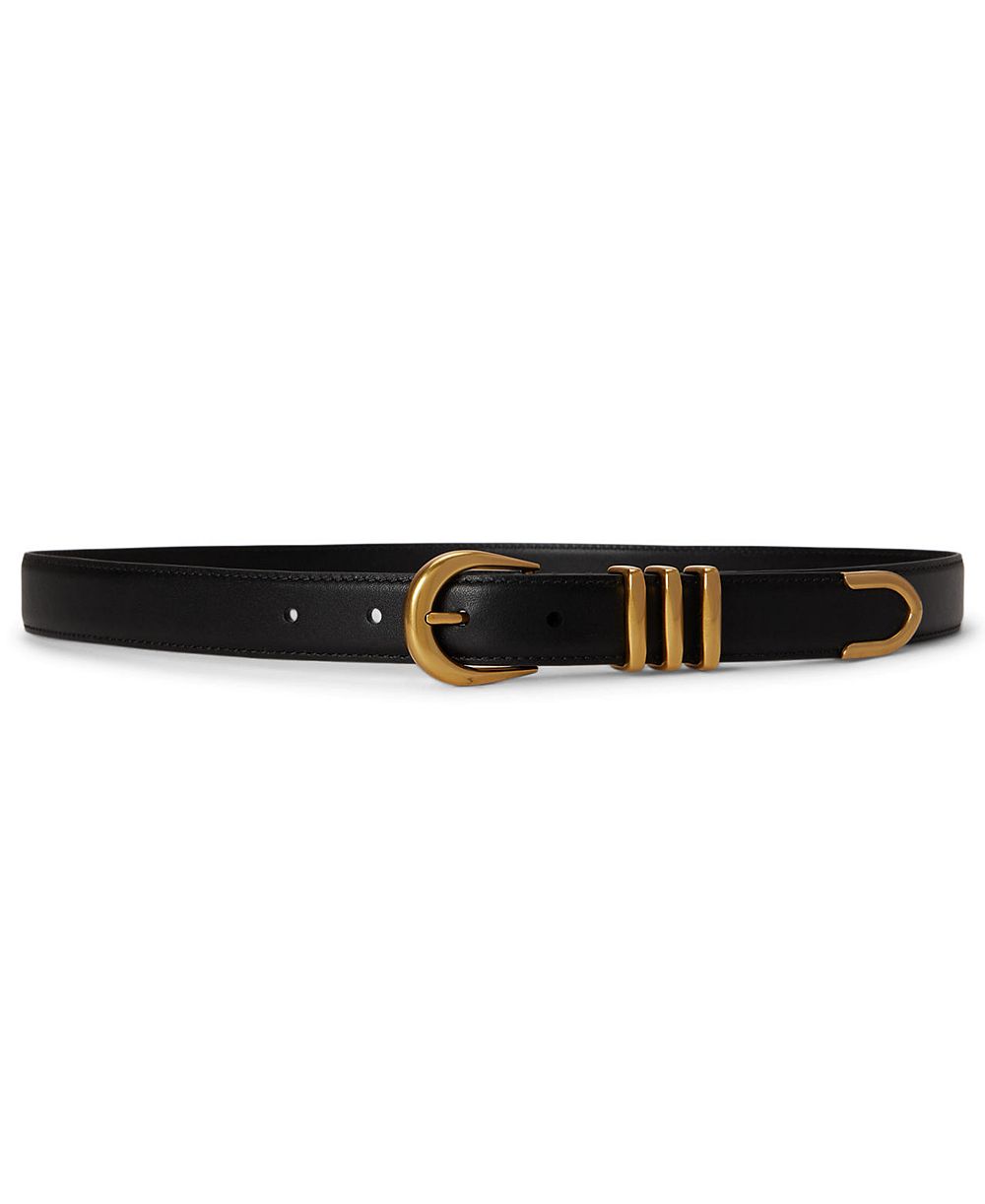 Lauren Ralph Lauren Metal Keeper Leather Belt