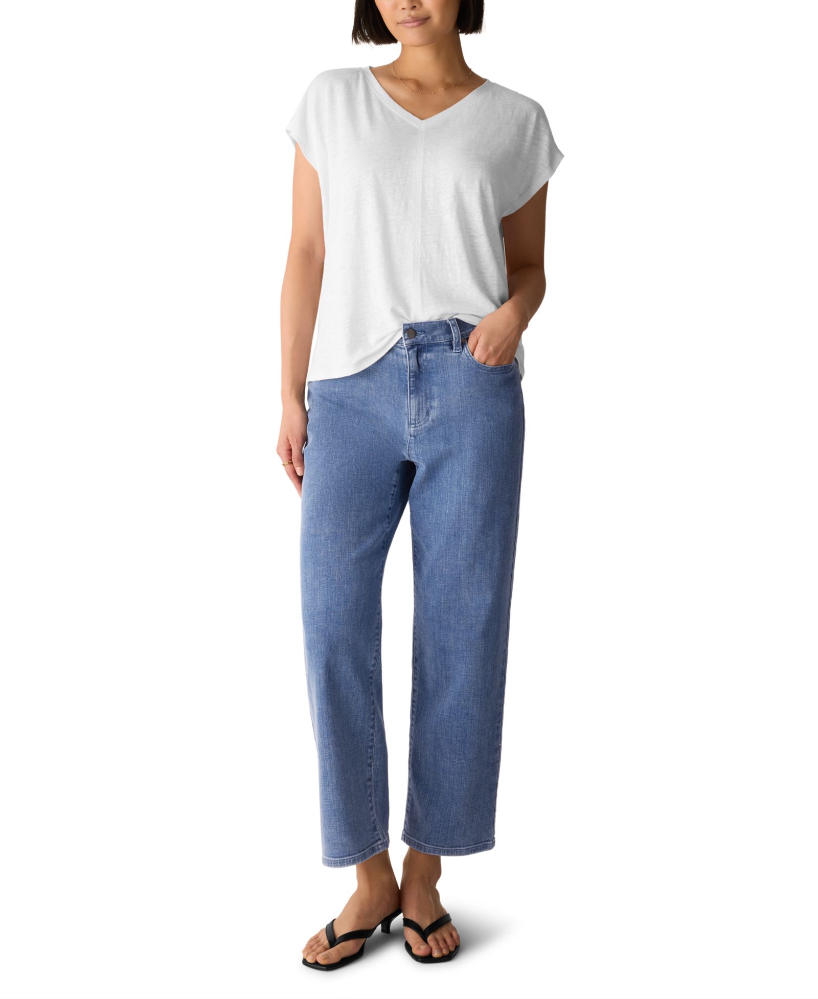 Женская футболка из джерси с V-образным вырезом Eileen Fisher, Plus Size
