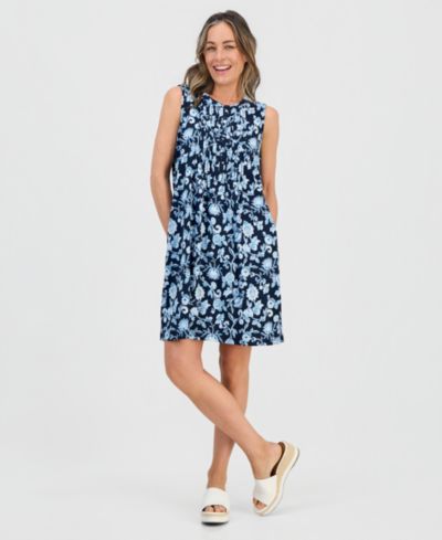 Платье Style & Co Petite Printed Pintucked Knit