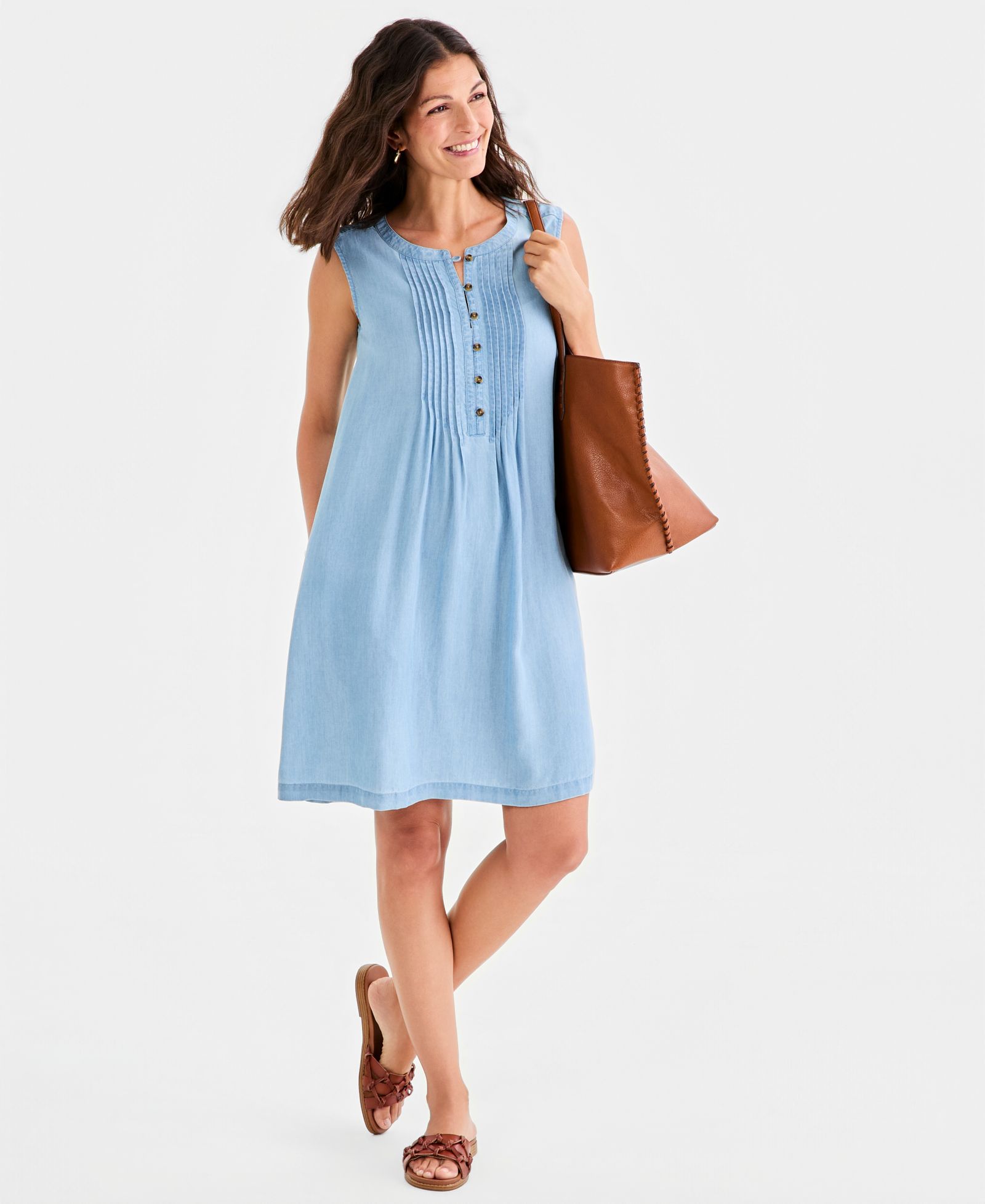 Женское платье Style & Co Chambray Sleeveless Pintuck