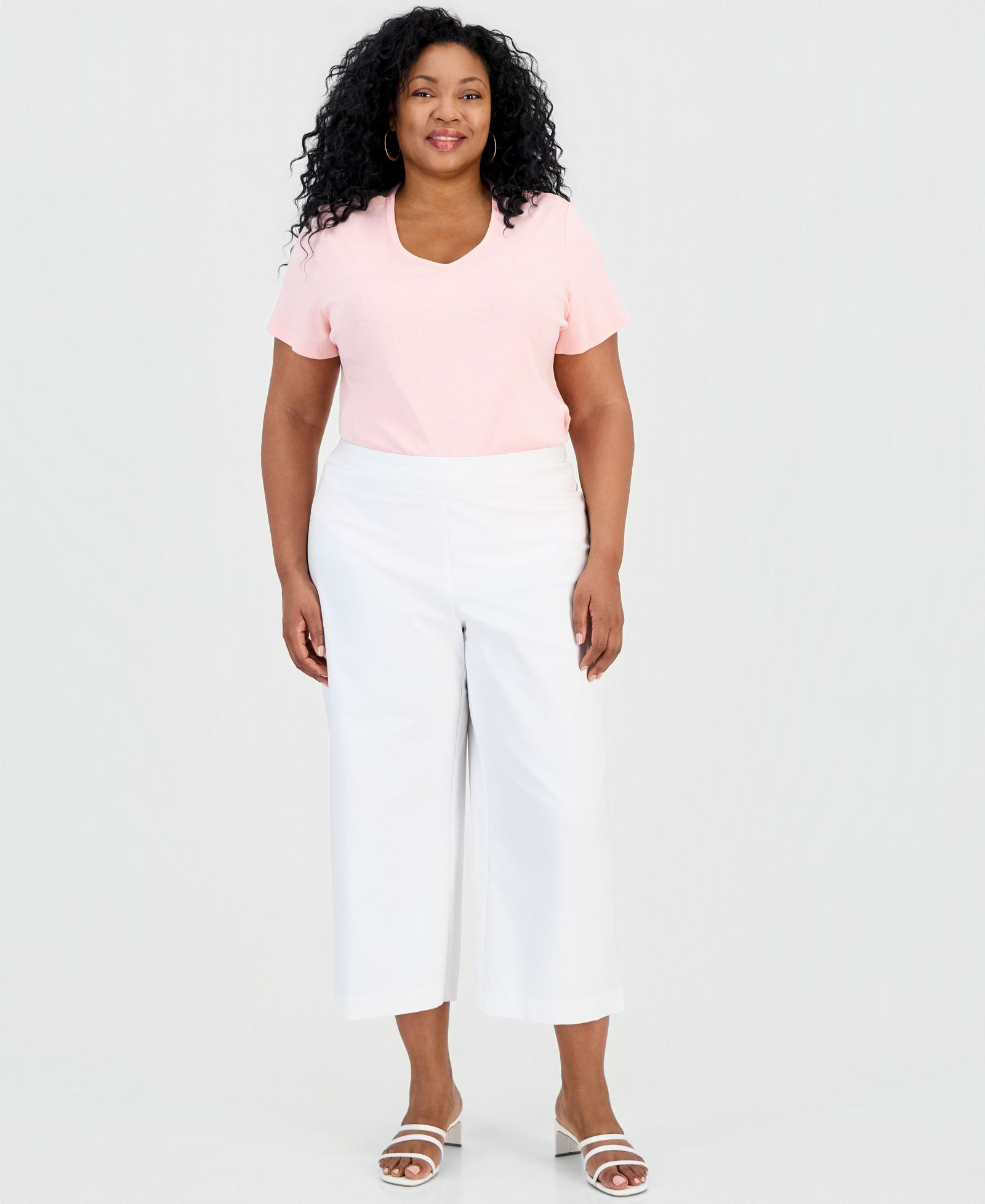 Брюки Plus Size JM Collection Pull-On Wide-Leg Capri