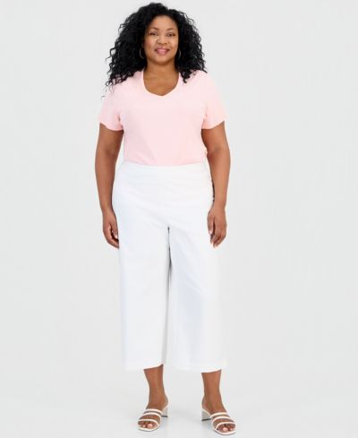 Брюки Plus Size JM Collection Pull-On Wide-Leg Capri