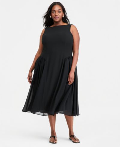 On 34th Plus Size Drop-Waist Midi Dress, Macy's Exclusive