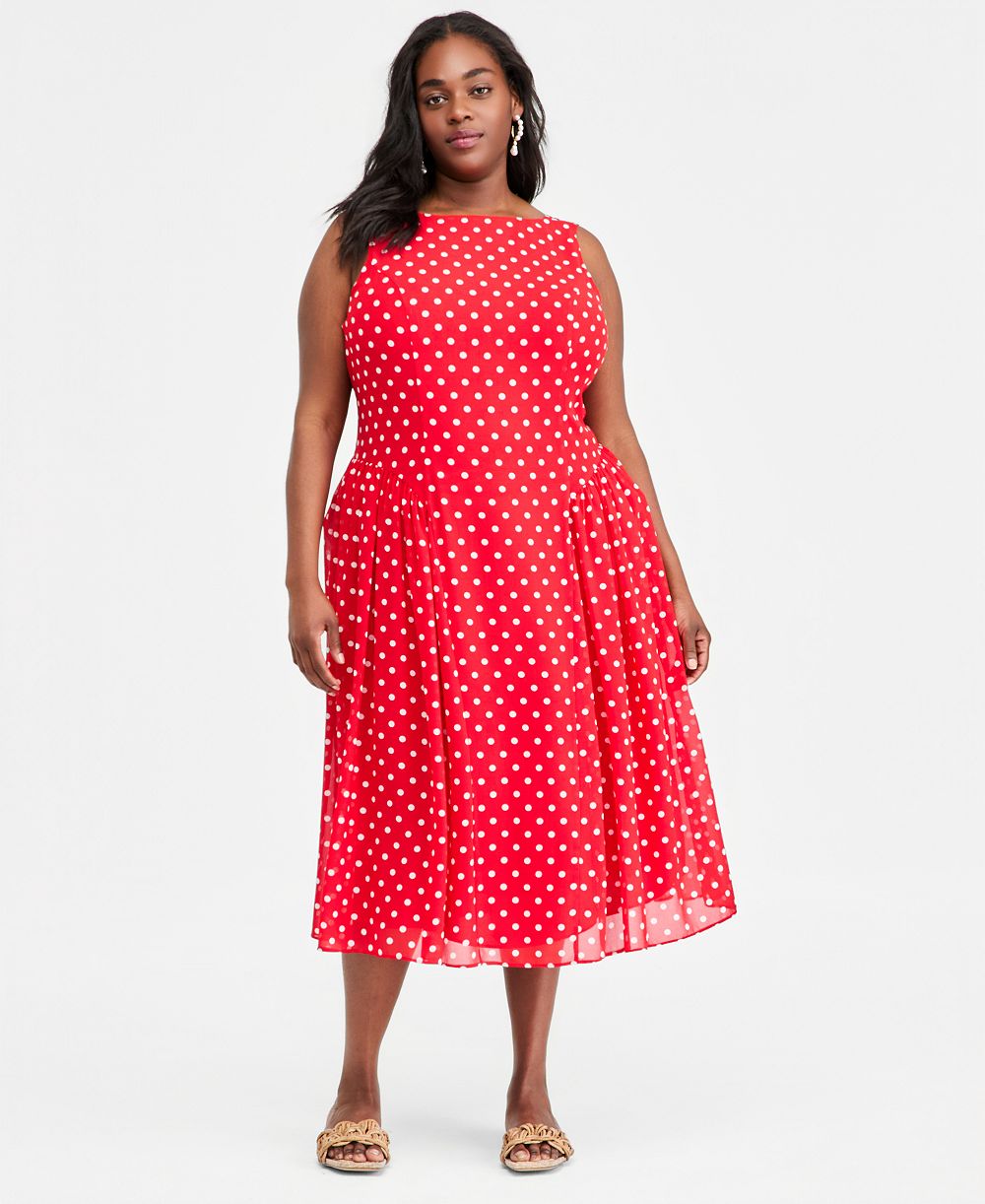 On 34th Plus Size Drop-Waist Midi Dress, Macy's Exclusive