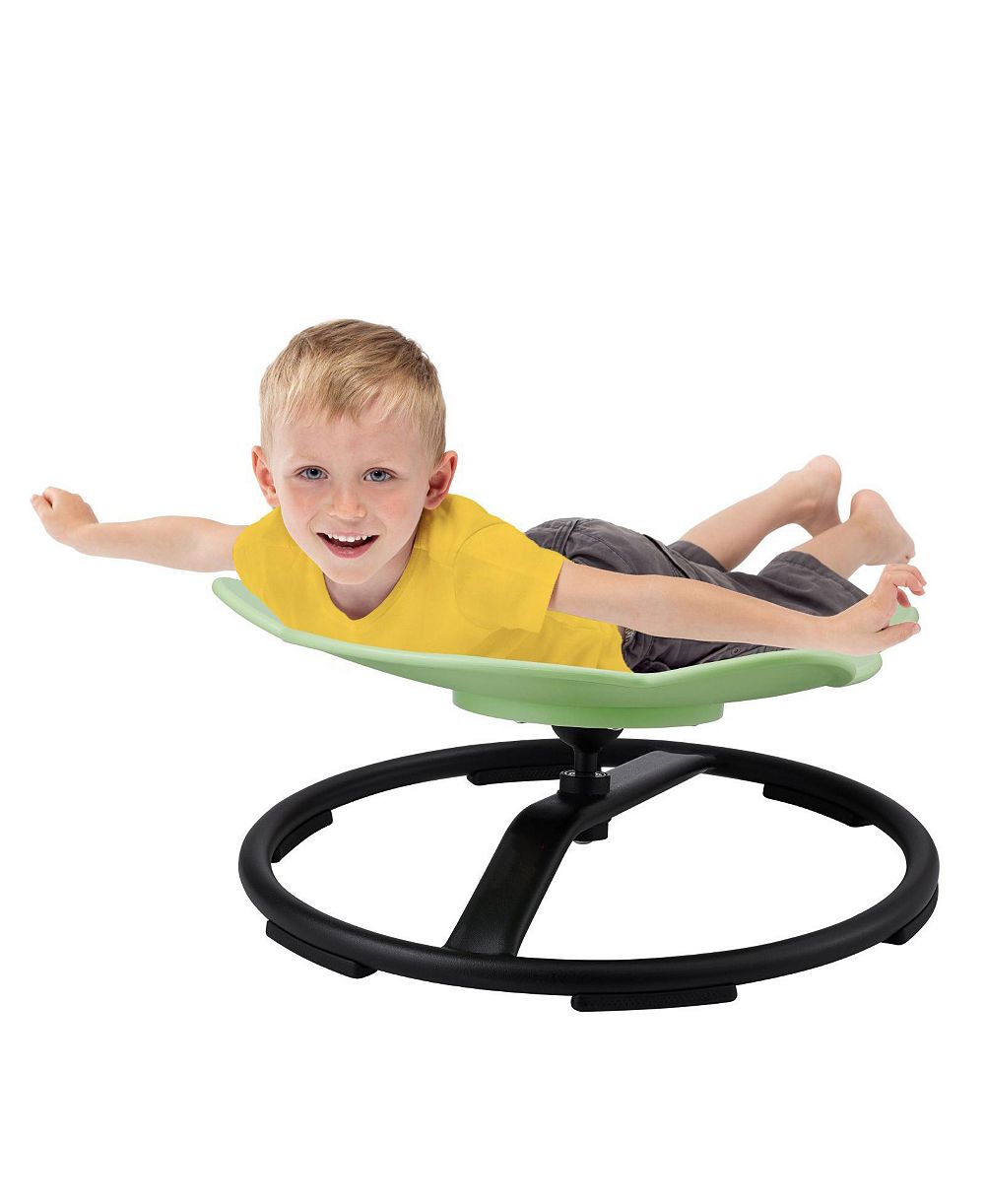 Детское вращающееся кресло Mecale, 360°, грузоподъемность 220-lb, нескользящее металлическое основание, сенсорное кресло для сидения и вращения, зеленый