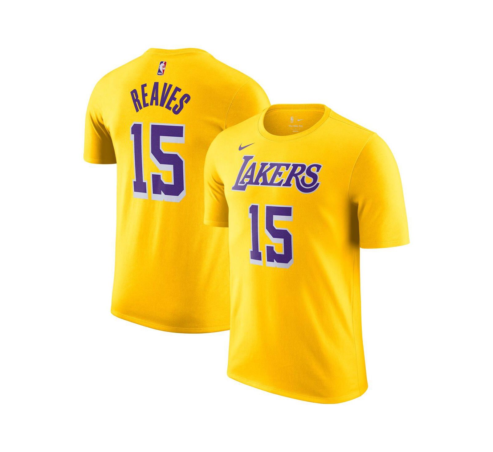 Мужская футболка Nike Gold Los Angeles Lakers Icon Edition Austin Reaves Name & Number