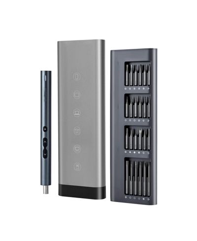 Mecale Mini Electric Precision Screwdriver Set with 48 Magnetic S2 Steel Bits, LED Light, Type-C Charging & Magnetic Storage Box