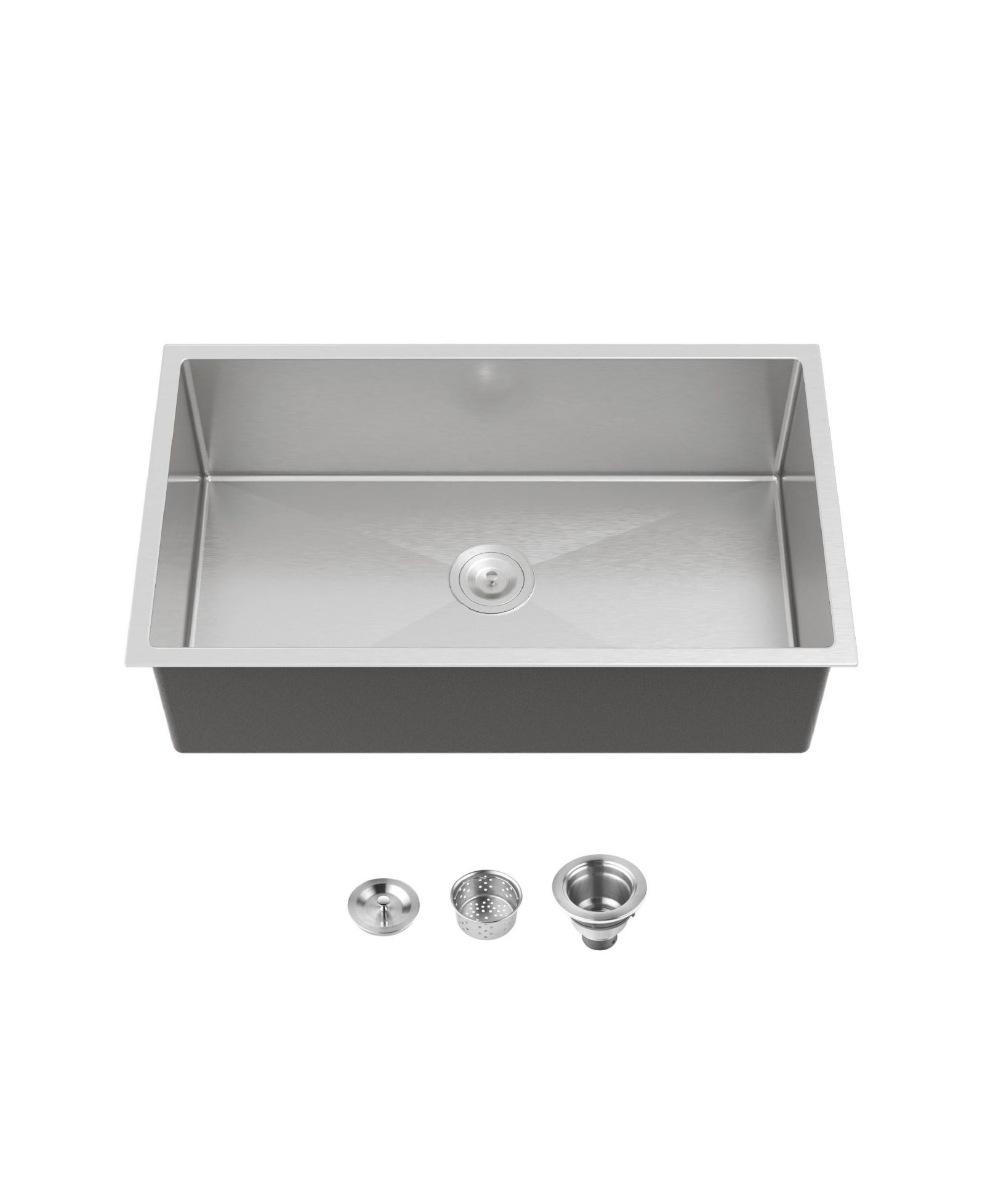 flynama 33x19inch Brushed Nickel Stainless Steel Kitchen Sink Single Bowl Drop In Undermount