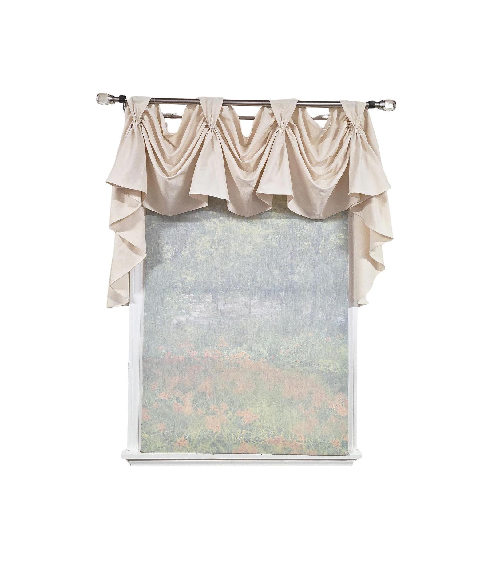 RLF Home Soft Duck 3-S Victory 100% Cotton Tab Top Swag Window Curtain 54" x 25"