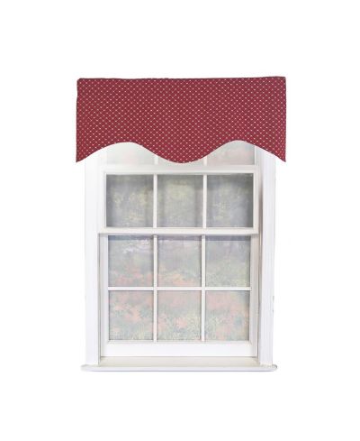 RLF Home Passat Cornice 100% Cotton Rod Pocket Window Valance 50" x 17" Red