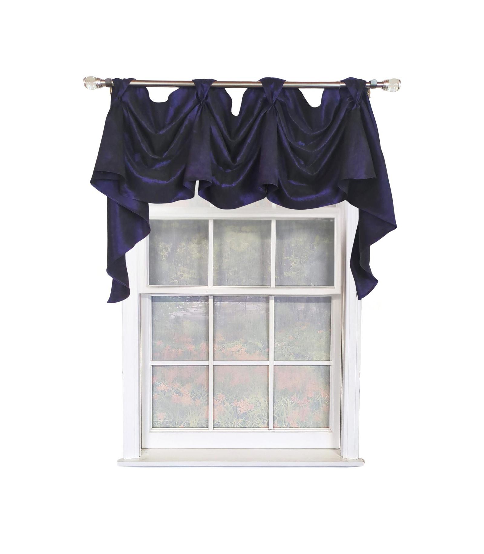 Штора RLF Home Crinkle Taffeta 3-S Victory 100% Polyester Navy 54" x 25"
