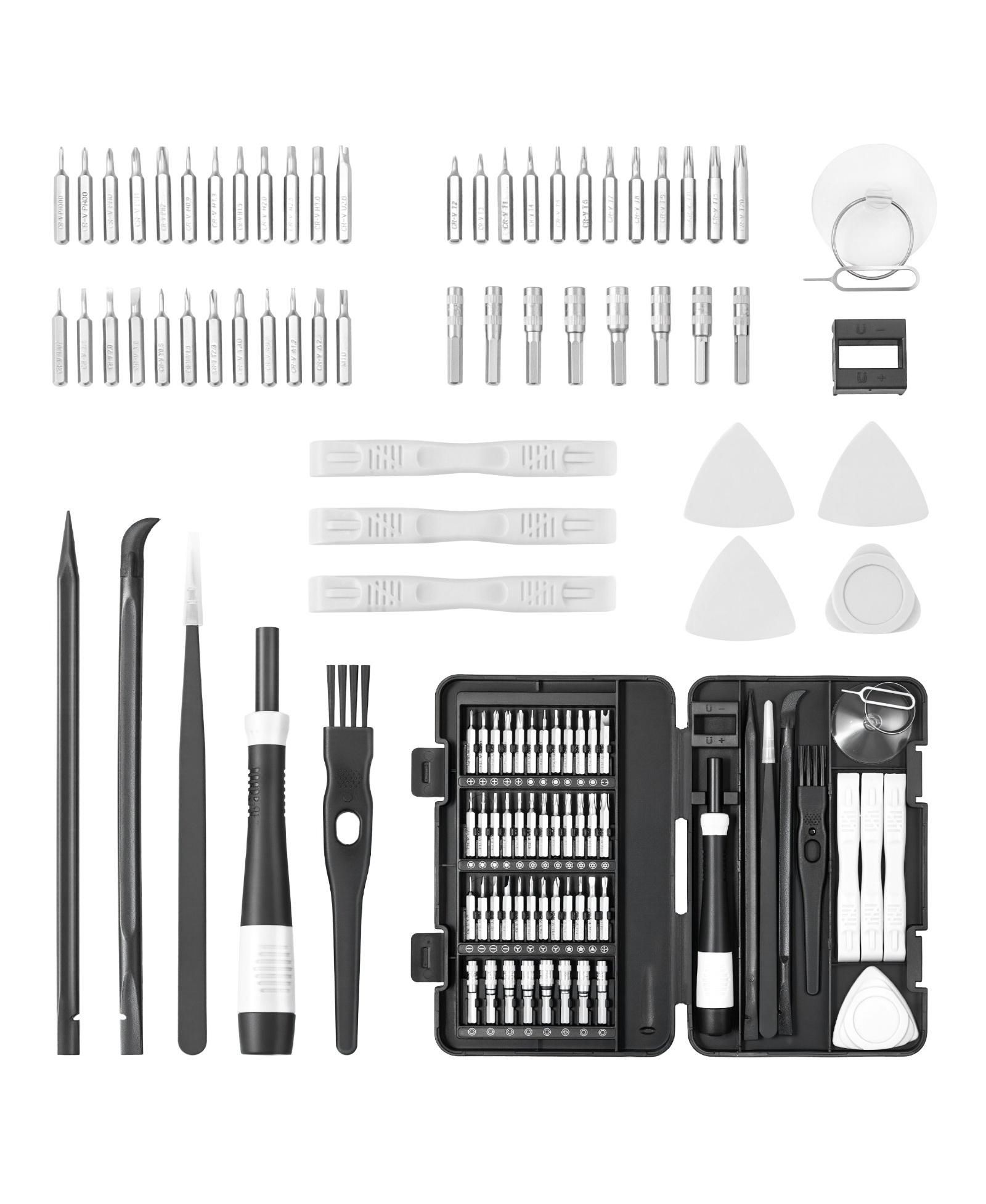Mecale 59-Piece Precision Screwdriver Set, Phillips, Flat, Torx & Pentalobe Bits with Tweezer, Small Repair Tool Kit