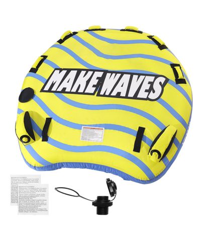 Mecale Inflatable Towable Tube for Boating, 1-3 Riders, 510 lbs Capacity, Full Nylon Cover, EVA Grab Handles, Speed Safety Valve