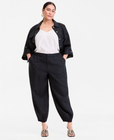 Брюки I.N.C. International Concepts Plus Size с завышенной талией и широкими штанинами