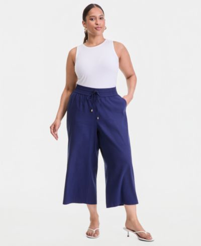 Женские брюки Plus Size I.N.C. International Concepts High-Rise Cropped Wide-Leg
