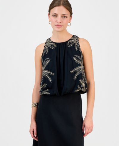 Женский хлопковый вышитый топ I.N.C. International Concepts Petite Cinched Tank Top