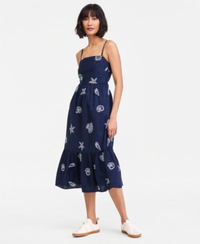 On 34th Women's Cotton Back-Cutout Tiered Midi Dress, Macy's Exclusive