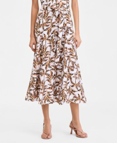 I.N.C. International Concepts Women's Printed Tie-Waist Midi Skirt, Macy's Exclusive