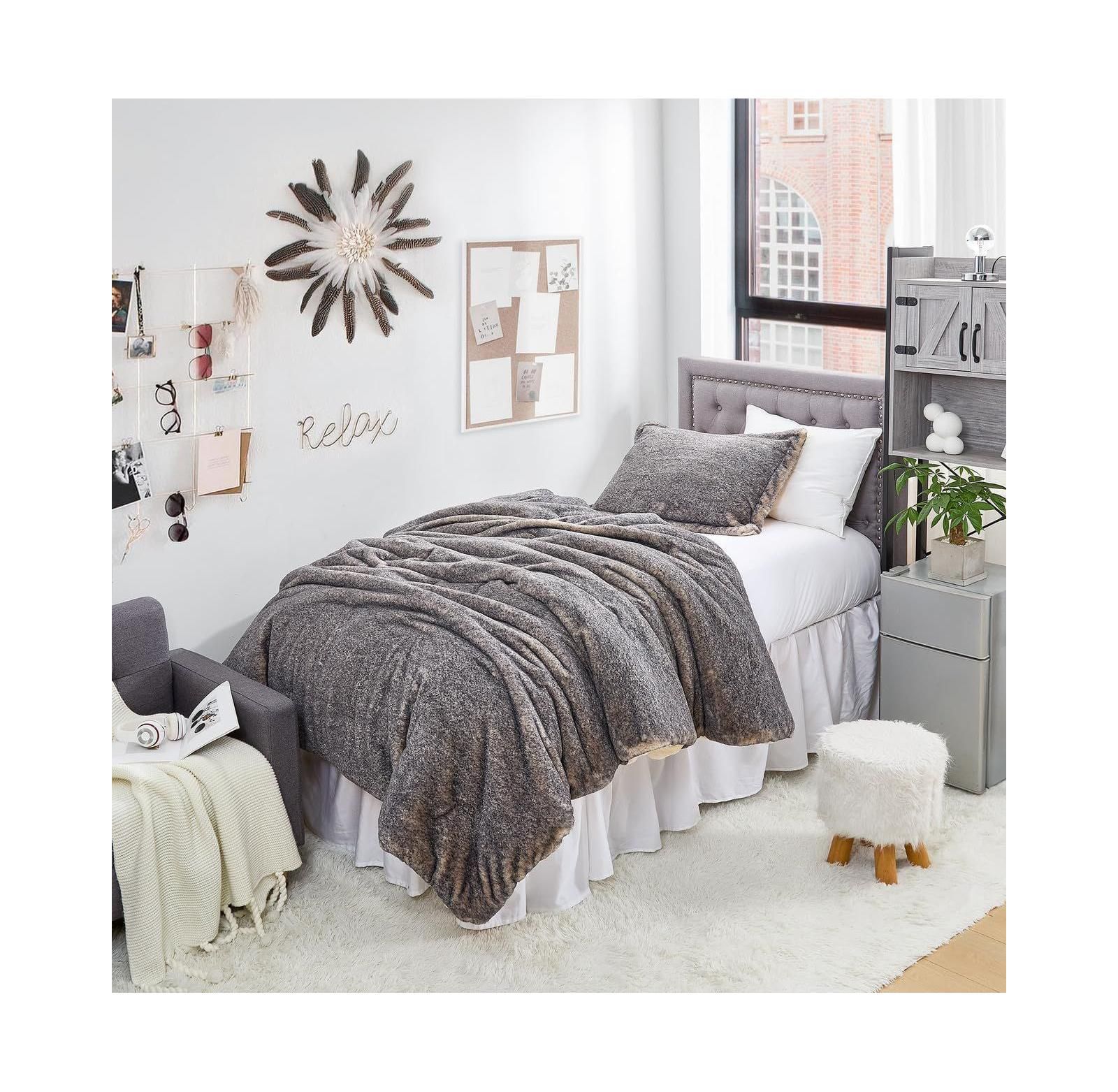Coma Inducer Polar Wolf - Coma Inducer Oversized Twin Comforter Set - Gray Brown