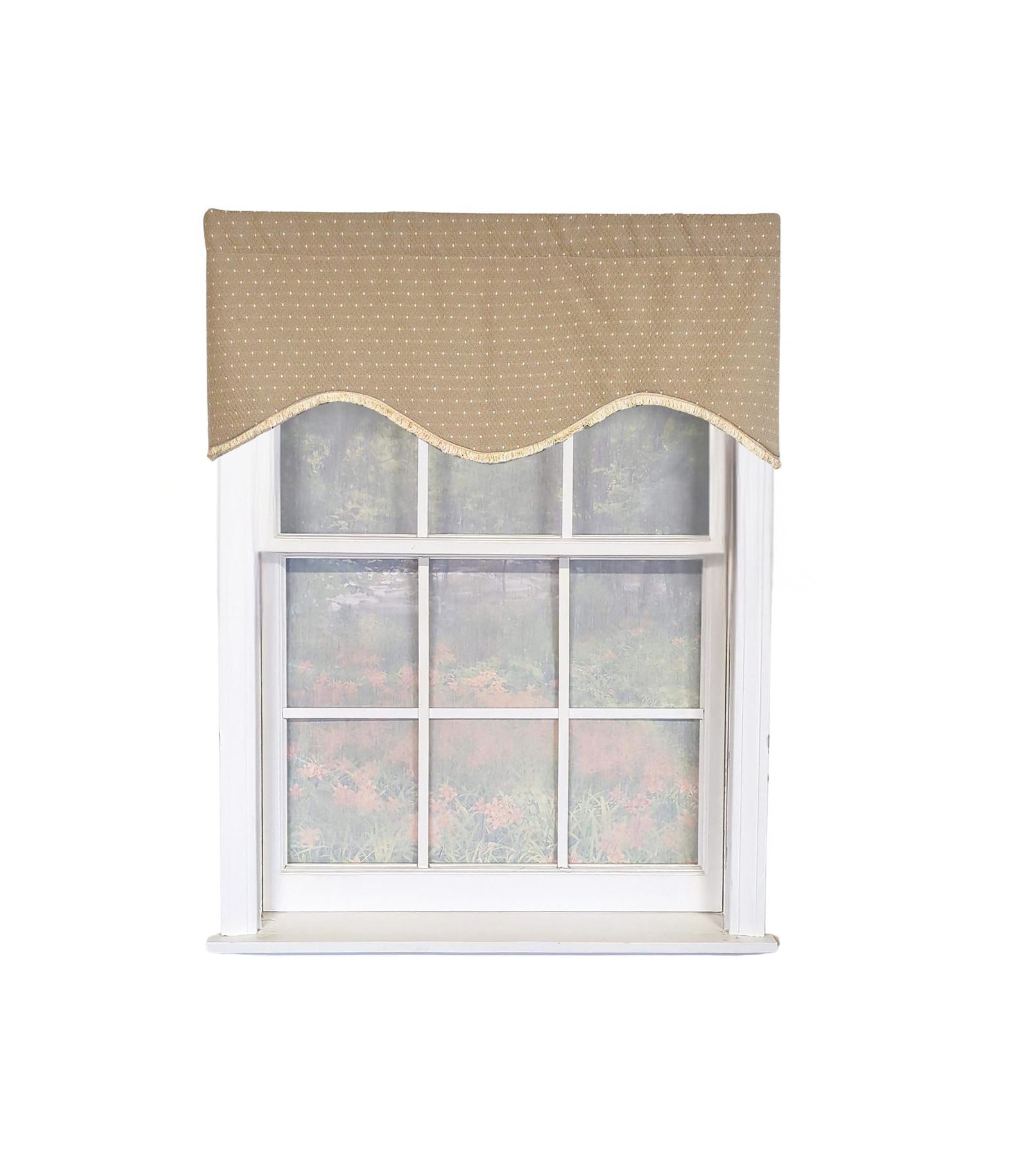 RLF Home Dapple Cornice 100% Cotton Rod Pocket Lined  Window Valance 50" x 17"
