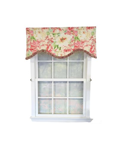 RLF Home Angeline Cornice 100% Cotton Rod Pocket Lined  Window Valance 50" x 17"
