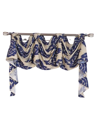 RLF Home Flame 3-S Victory 100% Cotton Tab Top Swag Window Curtain