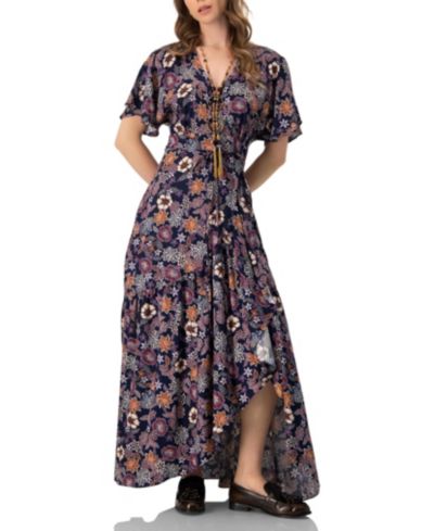 Ivonne Women's V-Neck Wrap Maxi Dress
