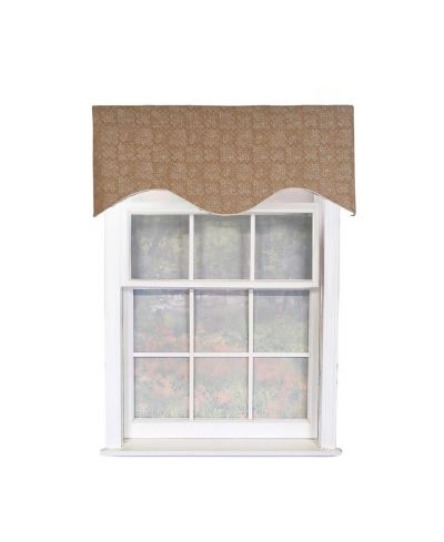 RLF Home Derek Cornice 100% Cotton Rod Pocket Lined  Window Valance 50" x 17" Brown