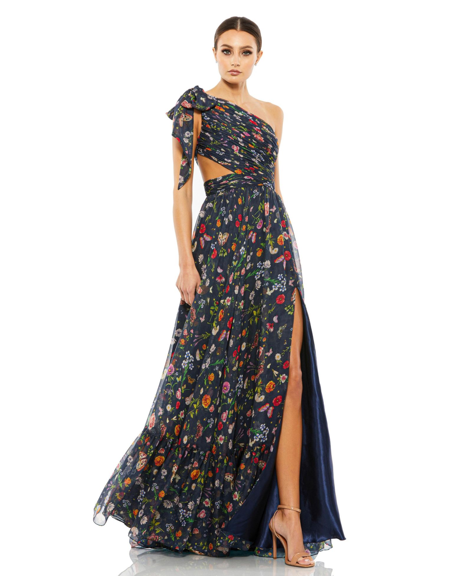 Вечернее платье Mac Duggal Petite One-Shoulder Cut-Out Flowy