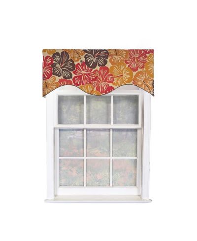 Занавеска RLF Home Wild Hibiscus 100% Cotton Rod Pocket Lined 50" x 17" Multi