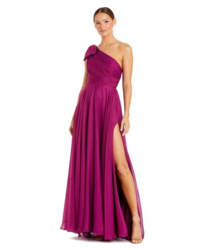 Женское шифоновое вечернее платье Mac Duggal Petite с плиссировкой