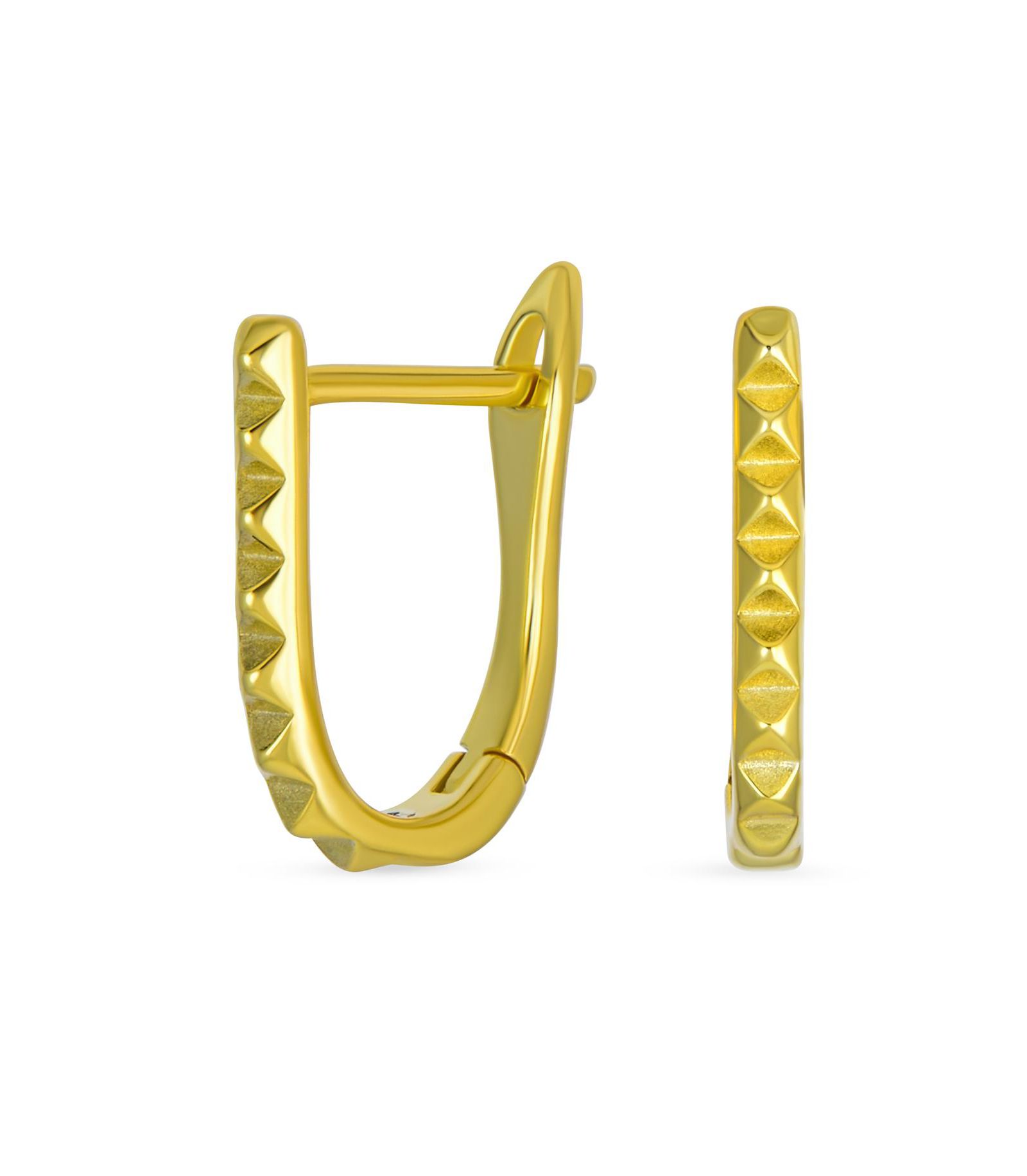 Серьги-кольца Bling Jewelry Modern Thin Huggie U Shape 14K