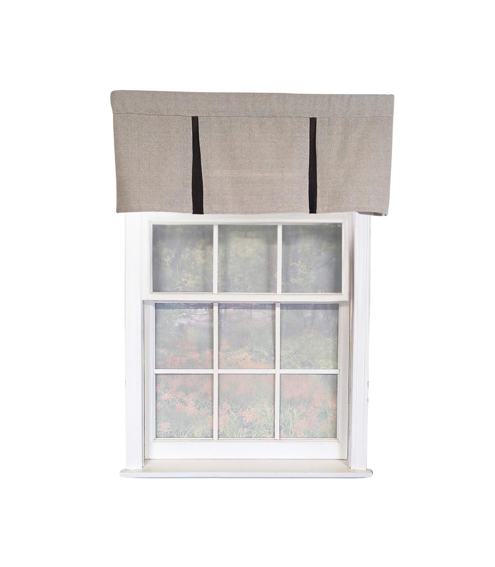 RLF Home Denton Pleated 100% Cotton Rod Pocket Fully Lined Valance 50"x17" Taupe