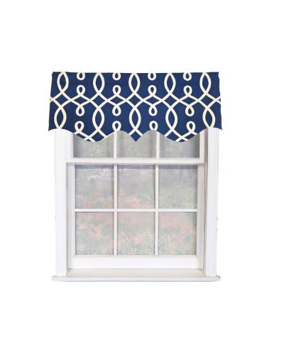 RLF Home Oblique Regal 100% Cotton Rod Pocket Lined  Window Valance 50" x 17"