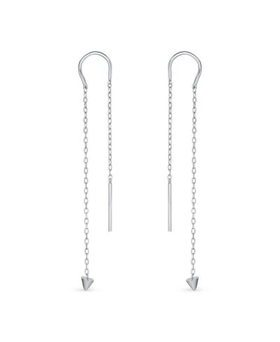 Bling Jewelry Minimalist Arrow Chain Threader Earrings .925 Sterling Silver
