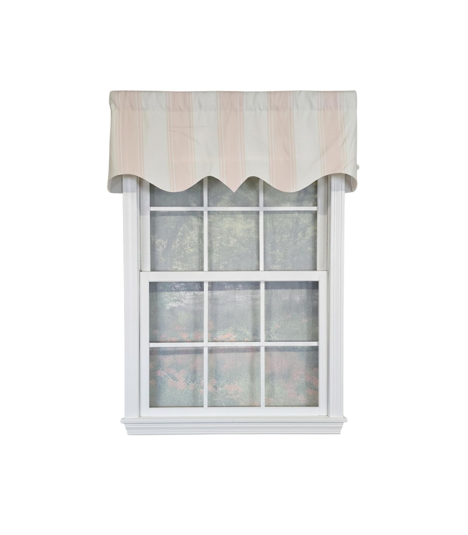 RLF Home Faded Stripe Regal 100% Cotton Rod Pocket Lined  Window Valance