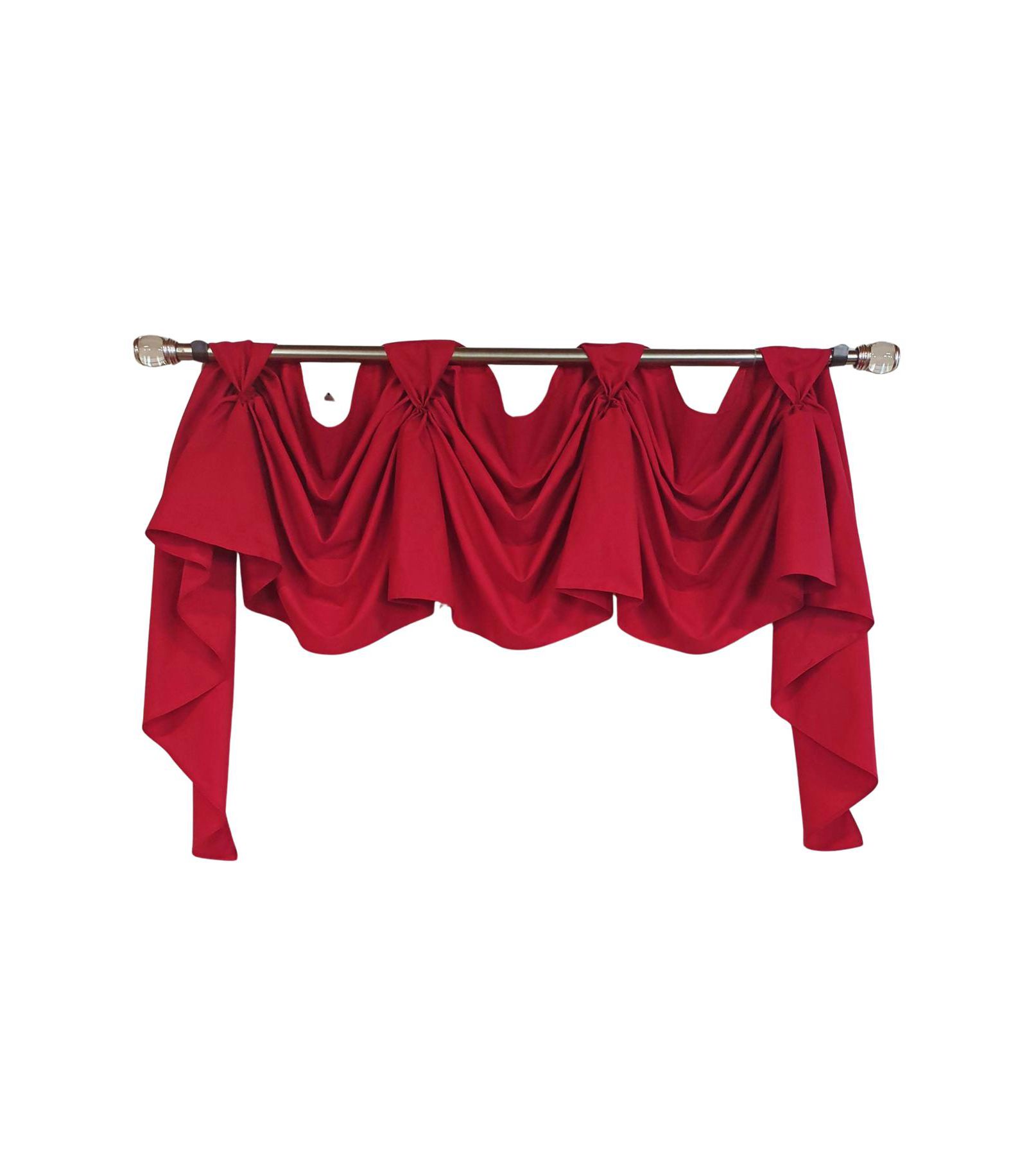 RLF Home Classic Twil 3-S Victory 100% Cotton Tab Top Swag Window Curtain 54" x 25" Red