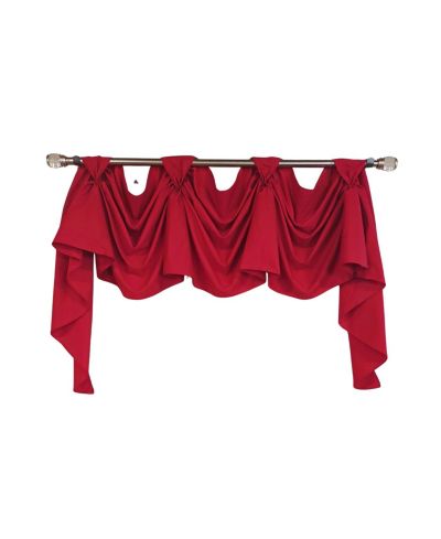 RLF Home Classic Twil 3-S Victory 100% Cotton Tab Top Swag Window Curtain 54" x 25" Red