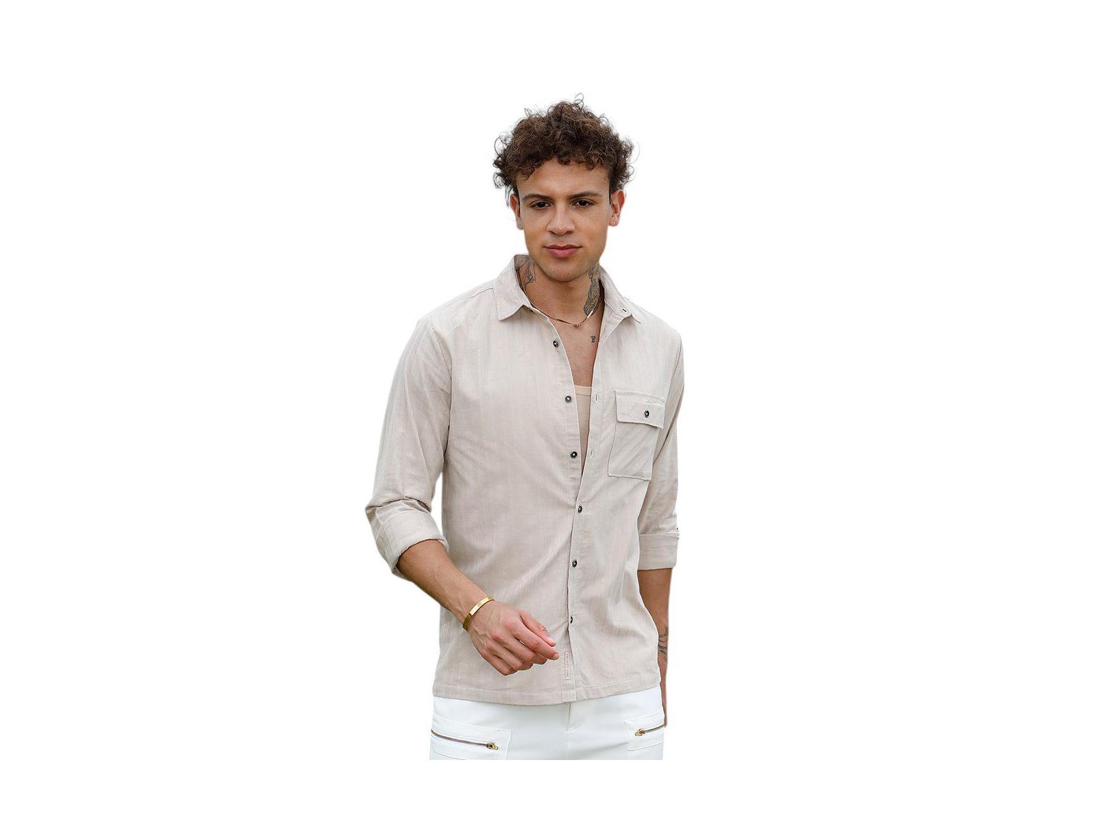 Campus Sutra Men's Multitrack-Striped Shirt