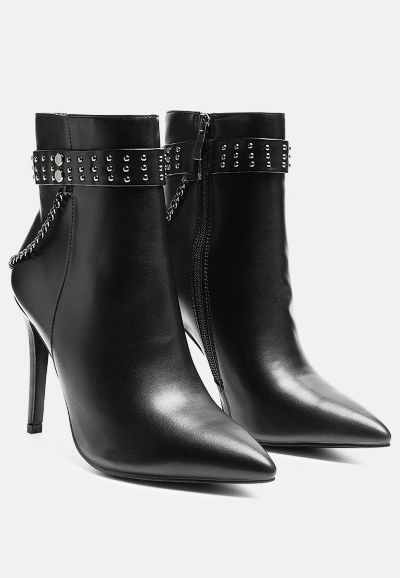 London Rag Women's Kendra Faux Leather High Heel Stiletto Boots