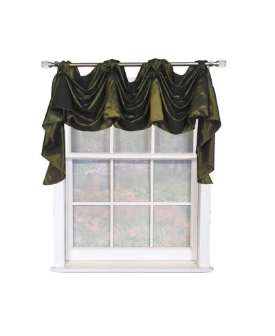 RLF Home Taffeta 3-S Victory 100% Polyester Tab Top Swag Window Curtain 54" x 25" Green