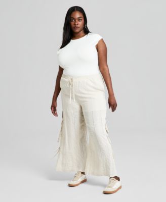 And Now This Trendy Plus Size брюки с вышивкой и широкими штанинами