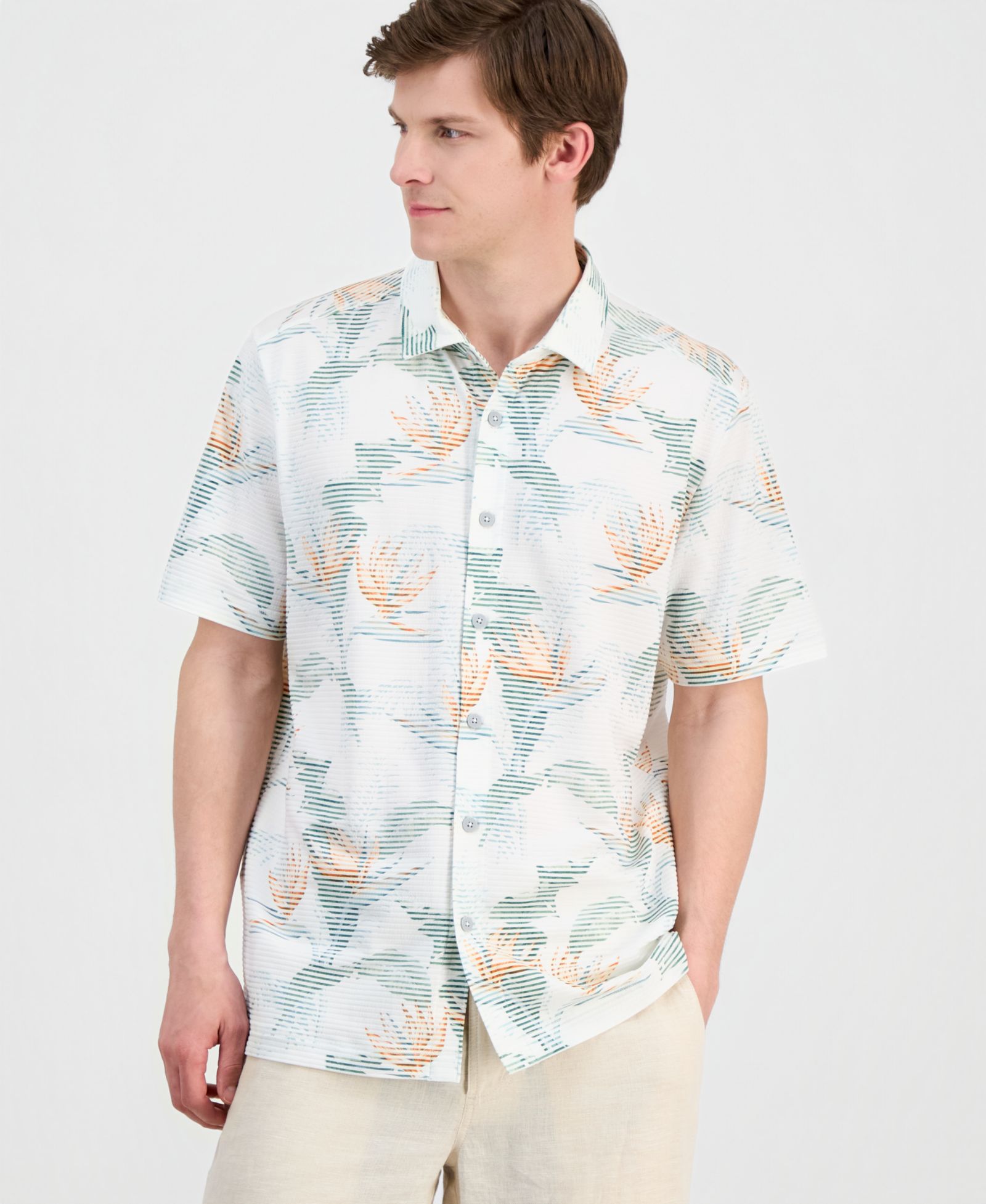 Tommy Bahama Мужской Costa Wave Festa Fronds Printed Camp Shirt